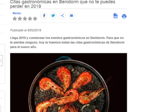  The Valencian Community echoes the gastronomy of Benidorm